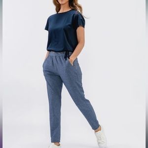 Ministry Of Supply Fusion Terry Jogger In Blue Heather